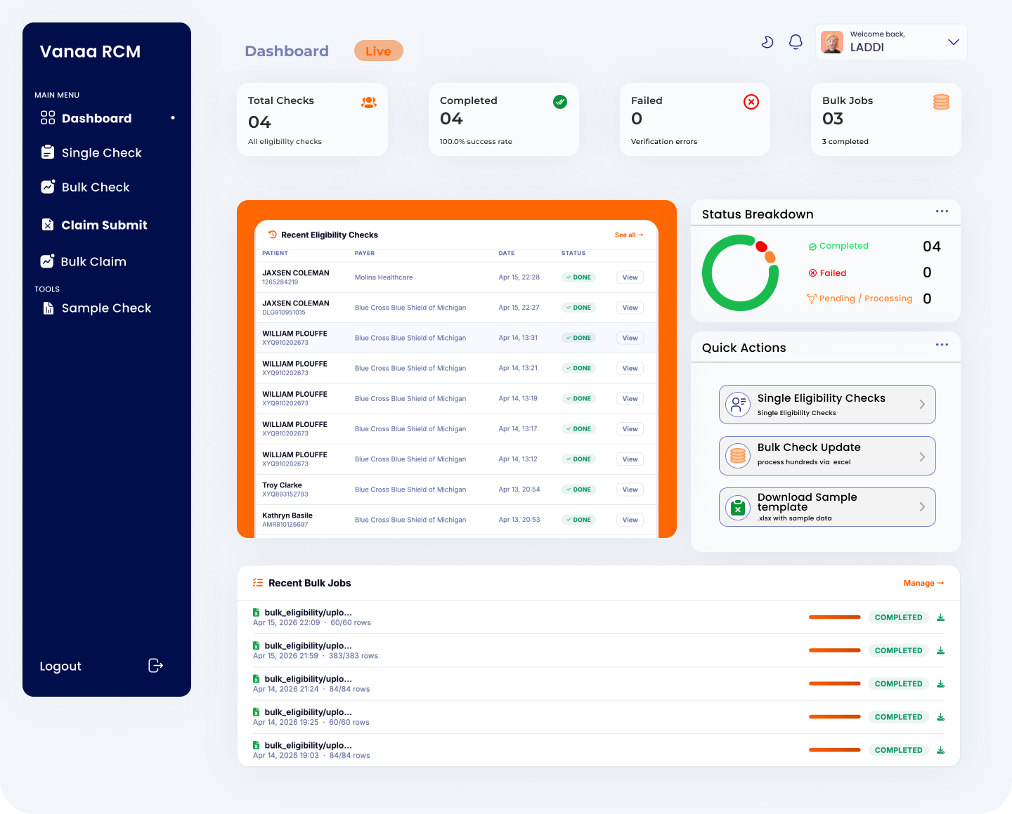 E-bridge Dashboard